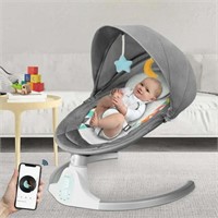 Electric Bluetooth Baby Swing  5 Speeds  Touch Scr