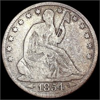1854 Arws Seated Liberty Half Dollar LIGHTLY