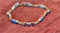 14k 585 Gold Gemstone Bracelet