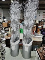 2 silvertone glass decor 30-in tall