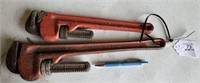 2 PIPE WRENCHES, 14" & 18"