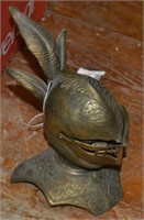 Vintage Brass Armor Head Table Top Lighter