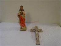 Jesus Statue and Crucifix