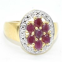 Gold plated Sil Ruby(3.55ct) Ring