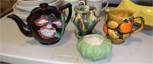 (4) Vtg Japan Floral Teapot, Williamsburg