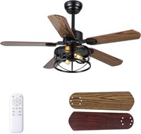 Dannilong Farmhouse Ceiling Fan with Light