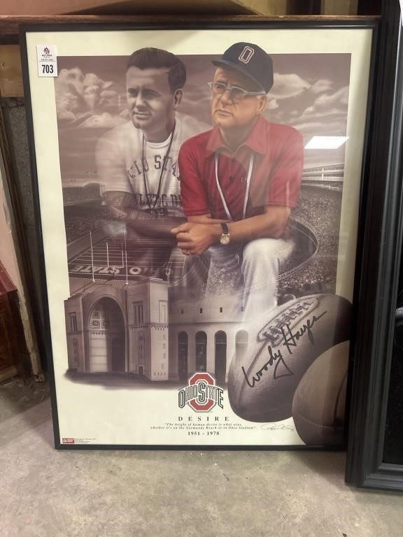 Signed Woody Hayes poster size picture