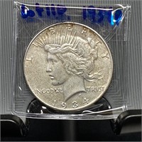 1934 - P  Peace Silver $ Coin