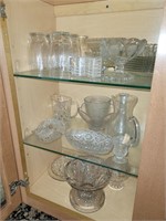 Assorted clear glass items