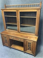 Carved Oak Buffet w/Shelves and Storage