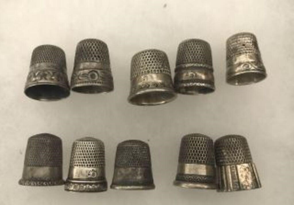 Vintage Sterling Thimbles (10)