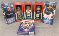 (5) Mariners Bobble Heads w/ Card Game