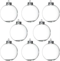 12 Pack Clear Glass Ball Ornaments 3.15 Inch