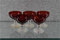 4 Anchor Hocking Royal Ruby Red Cocktail Glasses