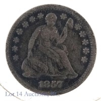1857-O U.S. Silver Liberty Seated Half-Dime