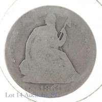 1861 Silver Seated Liberty Half Dollar