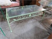 WROUGHT IRON GLASS TOP PATIO TABLE