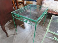 WROUGHT IRON GLASS TOP PAITO TABLE