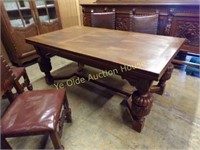 Matching Oak Draw Leaf Dining Table With Giant