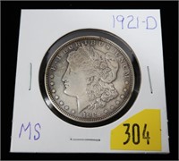 1921-D Morgan dollar, MS