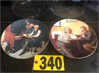 (2) Norman Rockwell plates NO SHIPPING