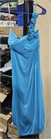 Long Teal Gown w/ Satin Roses sx 2XL?