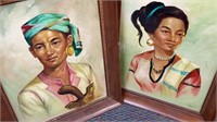 2 Original Oil on Canvas 1959 Filipinos