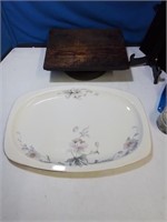 Large floral platter marked checkoslavakia