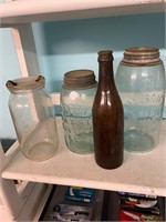 3 Antique Jars and Bottle