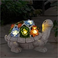 Nacome Solar Garden Outdoor Statues Turtle with Su