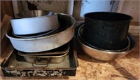 Lot of Baking Pans & Mixing Bowls