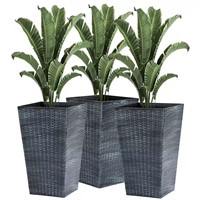 $130  Gray Plastic Flower Pot Set, Entryway, Patio