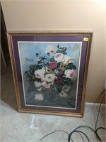 Large matted still life of roses