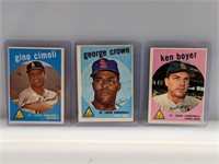 1959 Topps # 325, 337 418 Boyer, Crowe, Cimoli