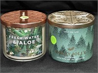 2 BATH AND BODY WORKS 3 WICK CANDLES