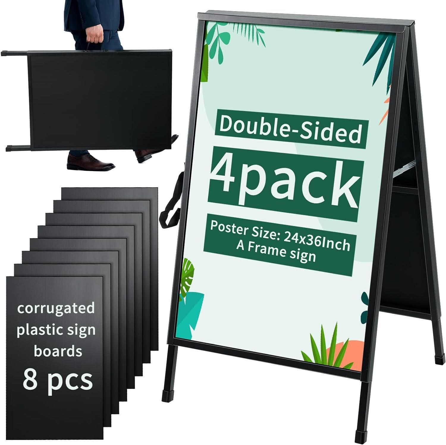 Zonon 4 Pack Heavy Duty A Frame Sign 24x36 inches