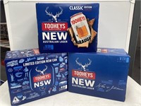 3 x Cardboard TOOHEY’S Beer Cartons w/- Empty