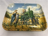 JOHN DEERE LUNCH TIME OIL PAINTING TRAY 13"