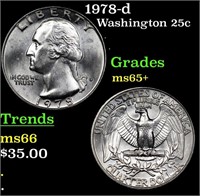 1978-d Washington Quarter 25c Grades GEM+ Unc