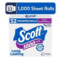 New Scott 1000 Toilet Paper, 32 Rolls, 1,000