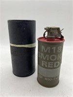 Vintage Vietnam War M18 Smoke Red Grenade