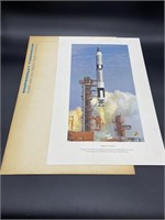 Vintage Original NASA Gemini Launch Lithograph