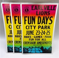 3 Earlville Fun Days Posters