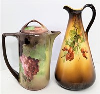 Lot Of 2 Antique Ceramic Vase/ Pitchers