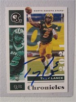 TREY LANCE SIGNED ROOKIE CARD WITH COA 49ERS
