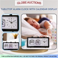 TABLETOP ALARM CLOCK W/ CALENDAR DISPLAY