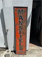 MANSFIELD TIRES VERTICAL SIGN 72X18 INCHES