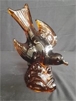 Amber glass bird figurine