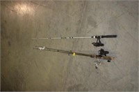 3PC SHAKESPEAR, LAKER, SHIMANO ROD AND REELS