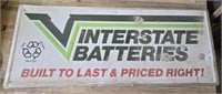 Large Metal Interstate Batteries Street Sign